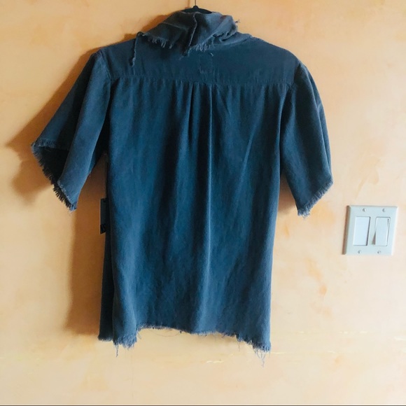 NSF Charcoal Gray Cotton Kimono style Top. - Picture 3 of 8